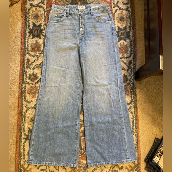 Eve Denim High Rise Wide Leg Charlotte Cotton Jeans - Made in USA - Picture 5 of 12